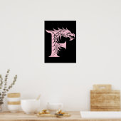 Dragon Styled Letter F, Dragon Alphabet, Monogram Poster (Küche)