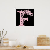 Dragon Styled Letter F, Dragon Alphabet, Monogram Poster (Küche)