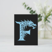 Dragon Styled Letter F, Dragon Alphabet, Monogram Postkarte (Stehend Vorderseite)