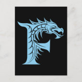 Dragon Styled Letter F, Dragon Alphabet, Monogram Postkarte (Vorderseite)