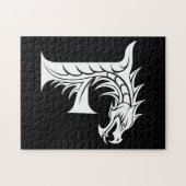 Dragon Styled Letter F, Dragon Alphabet, Monogram Puzzle (Horizontal)