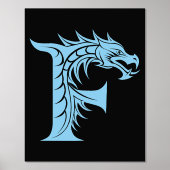 Dragon Styled Letter F, Dragon Alphabet, Monogramm Foliendrucke (Vorderseite)