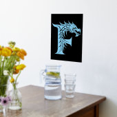 Dragon Styled Letter F, Dragon Alphabet, Monogramm Foliendrucke (Ablage(Küche))
