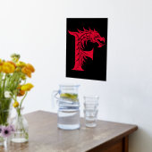 Dragon Styled Letter F, Dragon Alphabet, Monogramm Foliendrucke (Ablage(Küche))