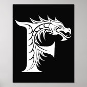 Dragon Styled Letter F, Dragon Alphabet, Monogramm Foliendrucke (Vorderseite)