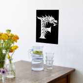 Dragon Styled Letter F, Dragon Alphabet, Monogramm Foliendrucke (Ablage(Küche))