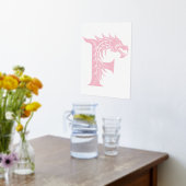 Dragon Styled Letter F, Dragon Alphabet, Monogramm Foliendrucke (Ablage(Küche))