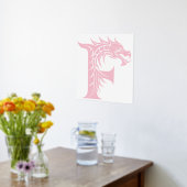 Dragon Styled Letter F, Dragon Alphabet, Monogramm Foliendrucke (Ablage(Küche))