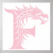 Dragon Styled Letter F, Dragon Alphabet, Monogramm Foliendrucke (Vorderseite)