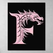 Dragon Styled Letter F, Dragon Alphabet, Monogramm Foliendrucke (Vorderseite)