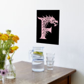 Dragon Styled Letter F, Dragon Alphabet, Monogramm Foliendrucke (Ablage(Küche))