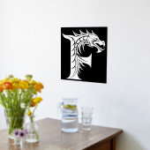 Dragon Styled Letter F, Dragon Alphabet, Monogramm Foliendrucke (Ablage(Küche))