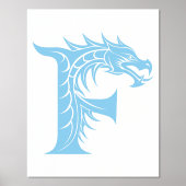 Dragon Styled Letter F, Dragon Alphabet, Monogramm Foliendrucke (Vorderseite)