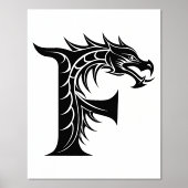 Dragon Styled Letter F, Dragon Alphabet, Monogramm Foliendrucke (Vorderseite)