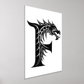 Dragon Styled Letter F, Dragon Alphabet, Monogramm Foliendrucke (Ablage )