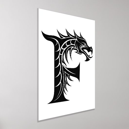 Dragon Styled Letter F, Dragon Alphabet, Monogramm Foliendrucke (Ablage )