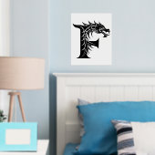 Dragon Styled Letter F, Dragon Alphabet, Monogramm Foliendrucke (In Situ (Schlafzimmer))
