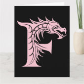 Dragon Styled Letter F, Dragon Alphabet, Monogramm Karte (Vorderseite)