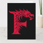 Dragon Styled Letter F, Dragon Alphabet, Monogramm Karte (Vorderseite)