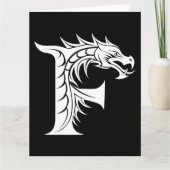 Dragon Styled Letter F, Dragon Alphabet, Monogramm Karte (Vorderseite)