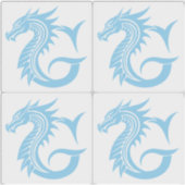 Dragon Styled Letter G, Dragon Alphabet, Monogram Aufkleber (Vorderseite)