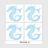 Dragon Styled Letter G, Dragon Alphabet, Monogram Aufkleber (Blatt)