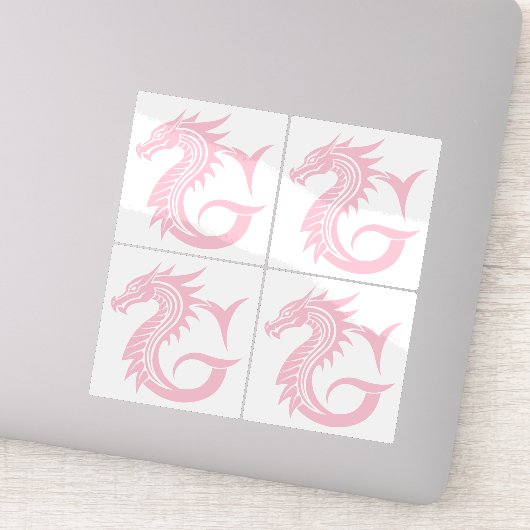 Dragon Styled Letter G, Dragon Alphabet, Monogram Aufkleber (Detail)