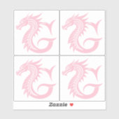 Dragon Styled Letter G, Dragon Alphabet, Monogram Aufkleber (Blatt)