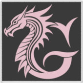 Dragon Styled Letter G, Dragon Alphabet, Monogram Aufkleber (Vorderseite)