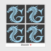 Dragon Styled Letter G, Dragon Alphabet, Monogram Aufkleber (Blatt)