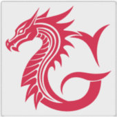 Dragon Styled Letter G, Dragon Alphabet, Monogram Aufkleber (Vorderseite)