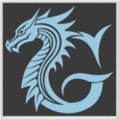 Dragon Styled Letter G, Dragon Alphabet, Monogram Aufkleber (Vorderseite)