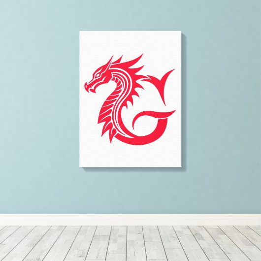 Dragon Styled Letter G, Dragon Alphabet, Monogram Leinwanddruck (Insitu (Holzboden))