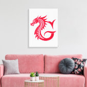 Dragon Styled Letter G, Dragon Alphabet, Monogram Leinwanddruck (Insitu (Wohnzimmer))