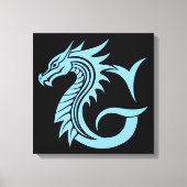 Dragon Styled Letter G, Dragon Alphabet, Monogram Leinwanddruck (Vorderseite)