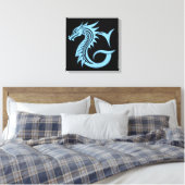 Dragon Styled Letter G, Dragon Alphabet, Monogram Leinwanddruck (Insitu (Schlafzimmer))