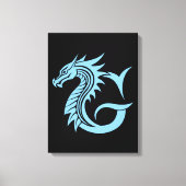 Dragon Styled Letter G, Dragon Alphabet, Monogram Leinwanddruck (Vorderseite)