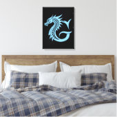 Dragon Styled Letter G, Dragon Alphabet, Monogram Leinwanddruck (Insitu (Schlafzimmer))