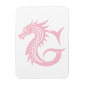 Dragon Styled Letter G, Dragon Alphabet, Monogram Magnet (Vertikal)