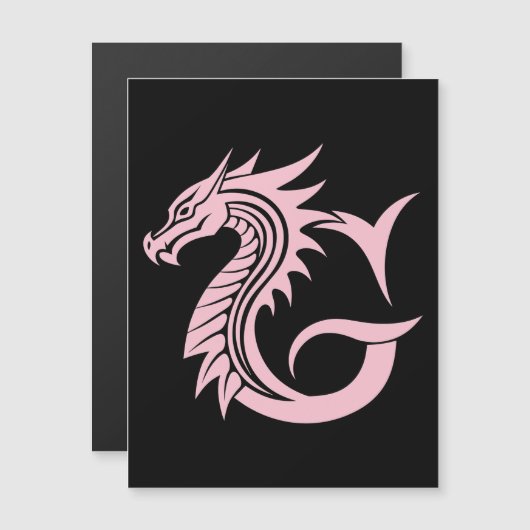Dragon Styled Letter G, Dragon Alphabet, Monogram Magneteinladung (Vorne/Hinten)