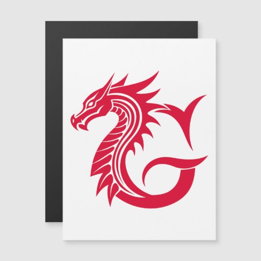 Dragon Styled Letter G, Dragon Alphabet, Monogram Magneteinladung (Vorne/Hinten)