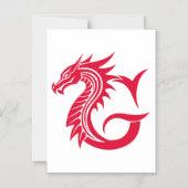 Dragon Styled Letter G, Dragon Alphabet, Monogram Magneteinladung (Vorderseite)