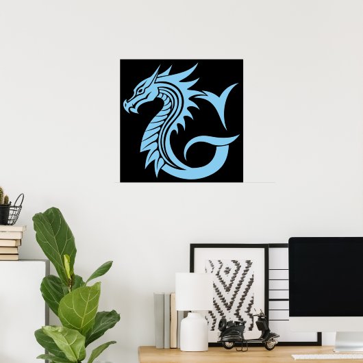 Dragon Styled Letter G, Dragon Alphabet, Monogram Poster (Heimbüro)