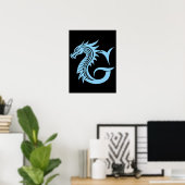 Dragon Styled Letter G, Dragon Alphabet, Monogram Poster (Heimbüro)