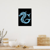 Dragon Styled Letter G, Dragon Alphabet, Monogram Poster (Küche)