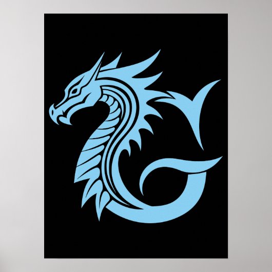 Dragon Styled Letter G, Dragon Alphabet, Monogram Poster (Vorne)