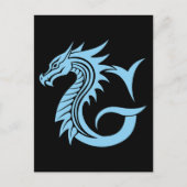 Dragon Styled Letter G, Dragon Alphabet, Monogram Postkarte (Vorderseite)