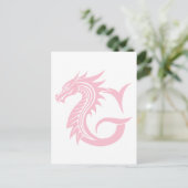 Dragon Styled Letter G, Dragon Alphabet, Monogram Postkarte (Stehend Vorderseite)