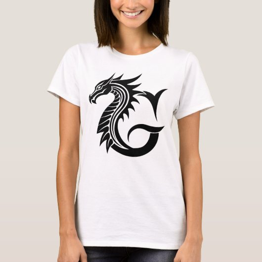 Dragon Styled Letter G, Dragon Alphabet, Monogram T-Shirt (Vorderseite)