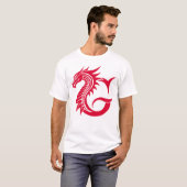 Dragon Styled Letter G, Dragon Alphabet, Monogram T-Shirt (Vorne ganz)